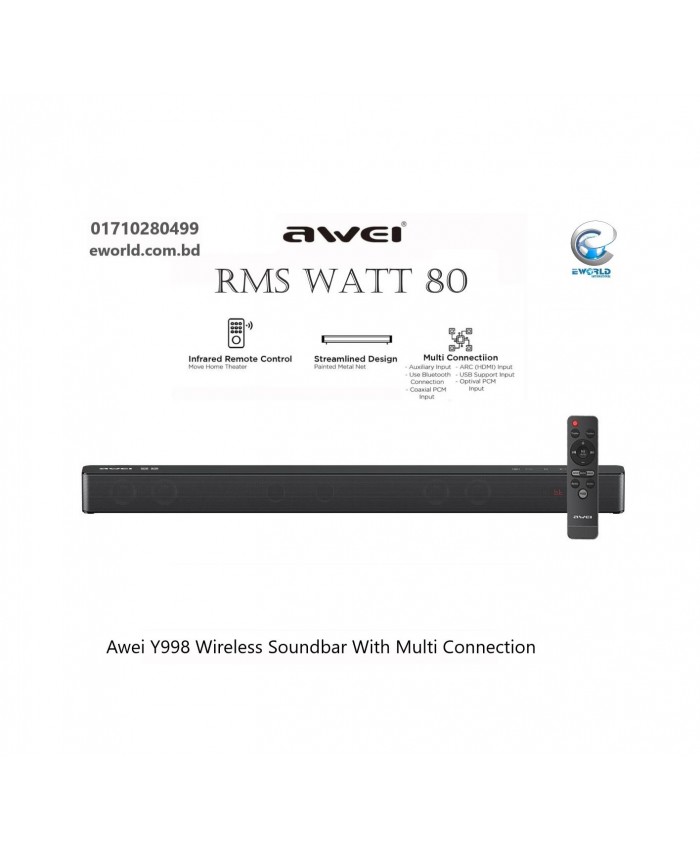 Awei Y998 Wireless Bluetooth Soundbar Acoustics Sound HomeTheatre Sound Systems